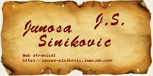 Junoša Šiniković vizit kartica